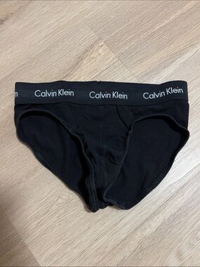 Calvin Klein Men’s Black Cotton Briefs - Classic Logo Waistband